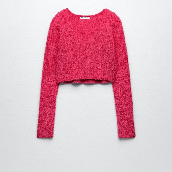 Zara Sweaters - Zara Women's Fuchsia Pink Chenille Cardigan Sweater Size Small New With Tags